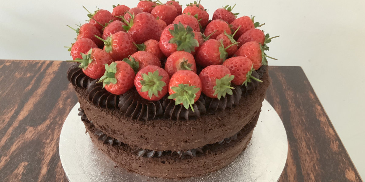 Strawberry chocolate celebration cake